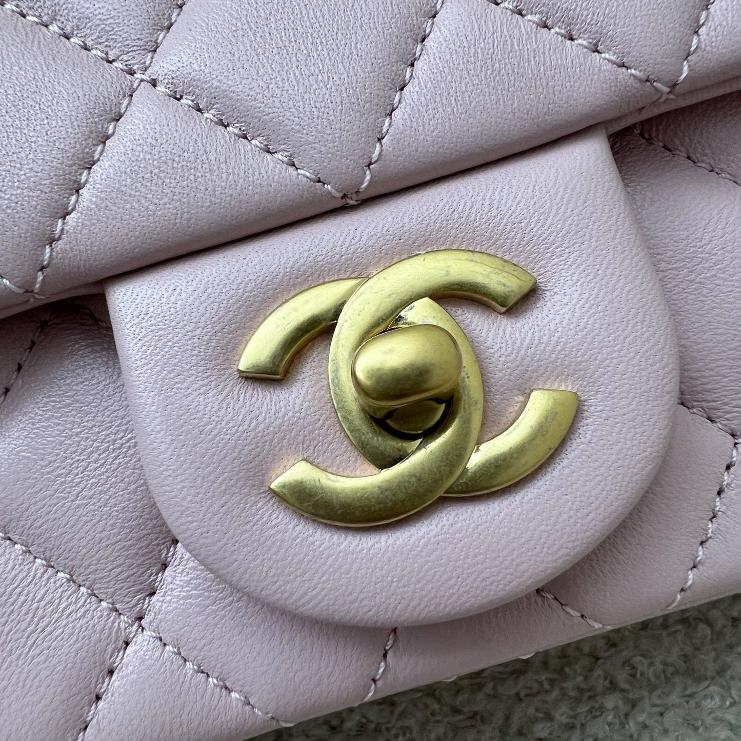 Chanel Pearl Crush Mini Rectangle Flap in 24K Sakura Pink Stiff Lambskin and AGHW (Model: AS1787)
