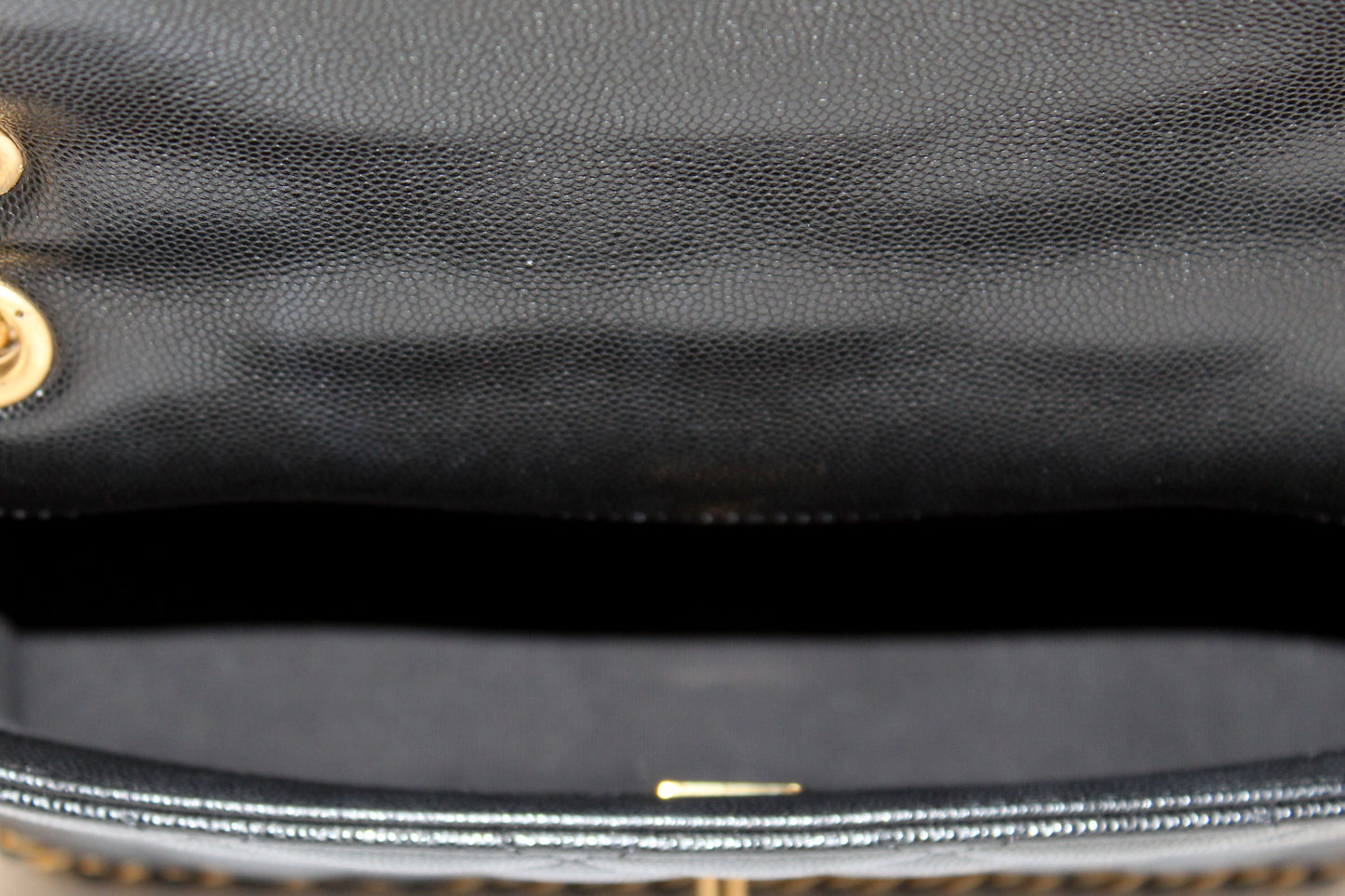 Chanel Black Quilted Caviar Leather Camellia Chain Around Flap Shoulder Bag