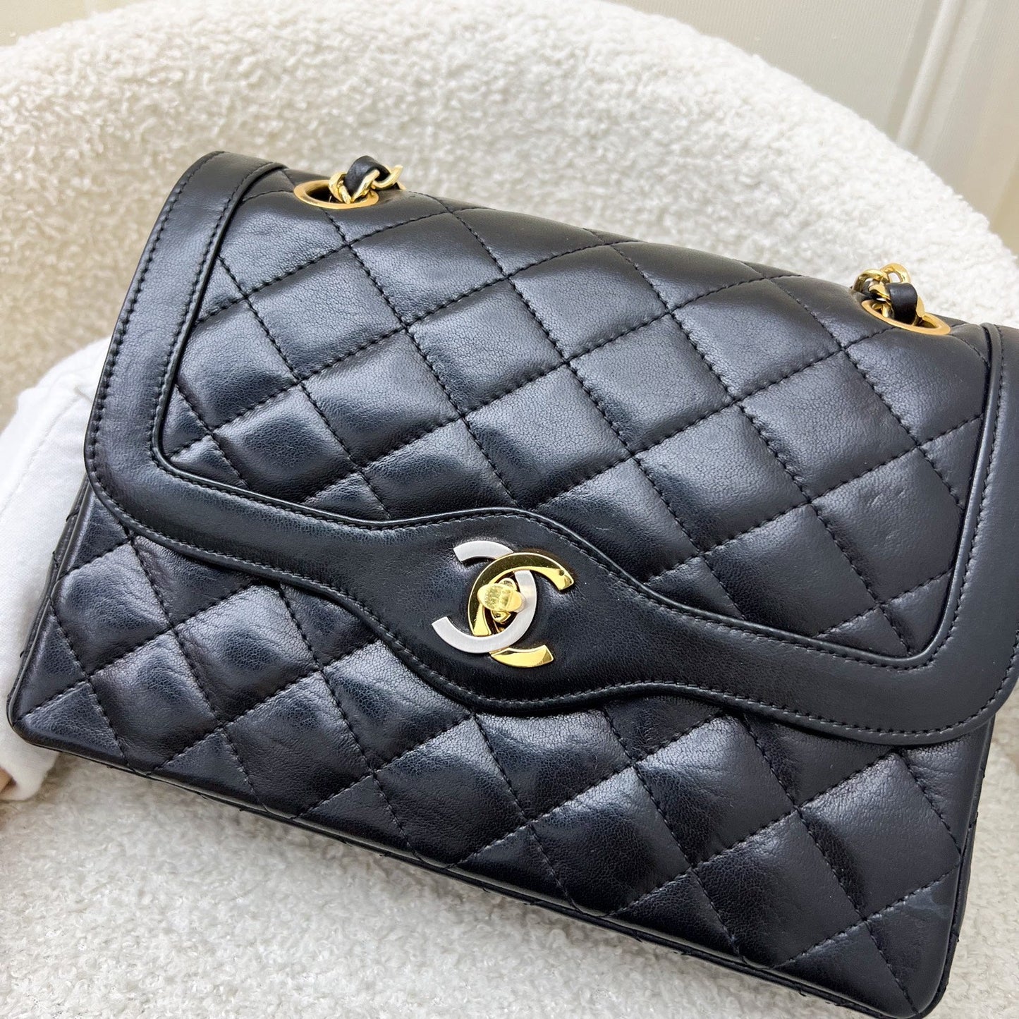 Chanel Vintage Seasonal Small Flap with 2-tone Turn Lock and 24K Gold-Plated HW