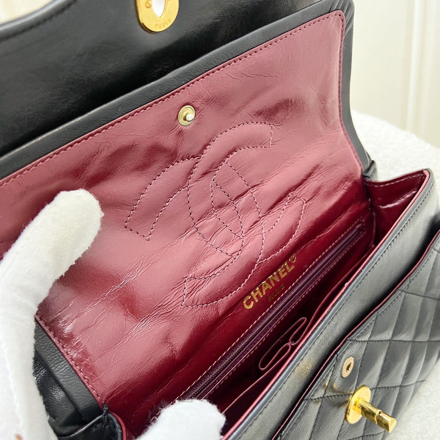 Chanel Vintage Seasonal Small Flap with 2-tone Turn Lock and 24K Gold-Plated HW