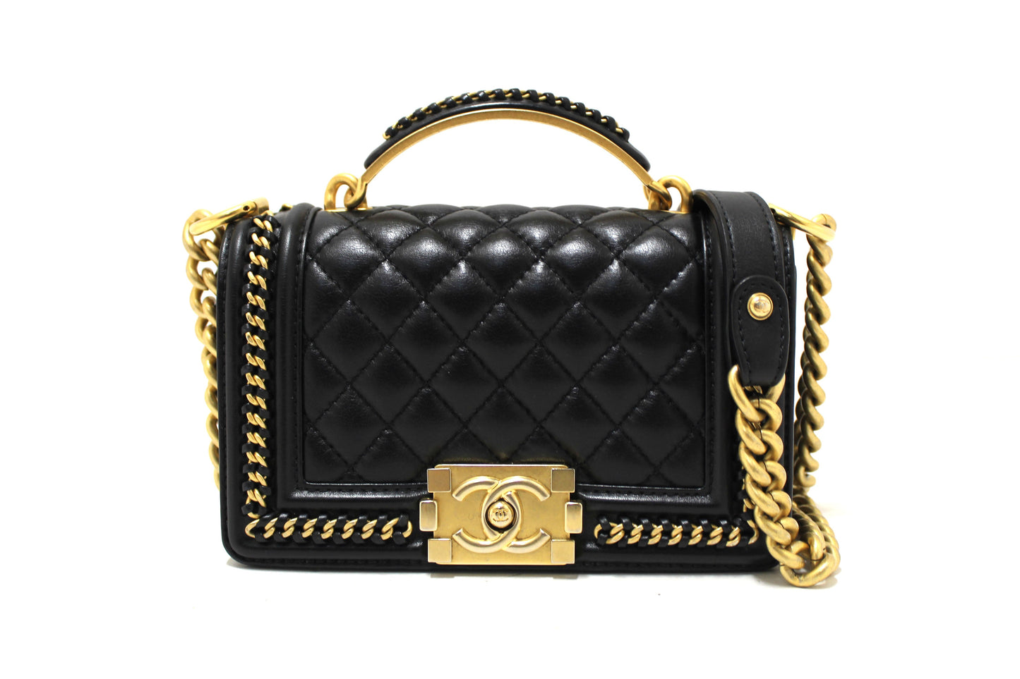ParisHavik Shop Chanel Black Calfskin Leather Boy Flap Bag with H | Havik Shop.com - Shop Now at Havik Shop.com