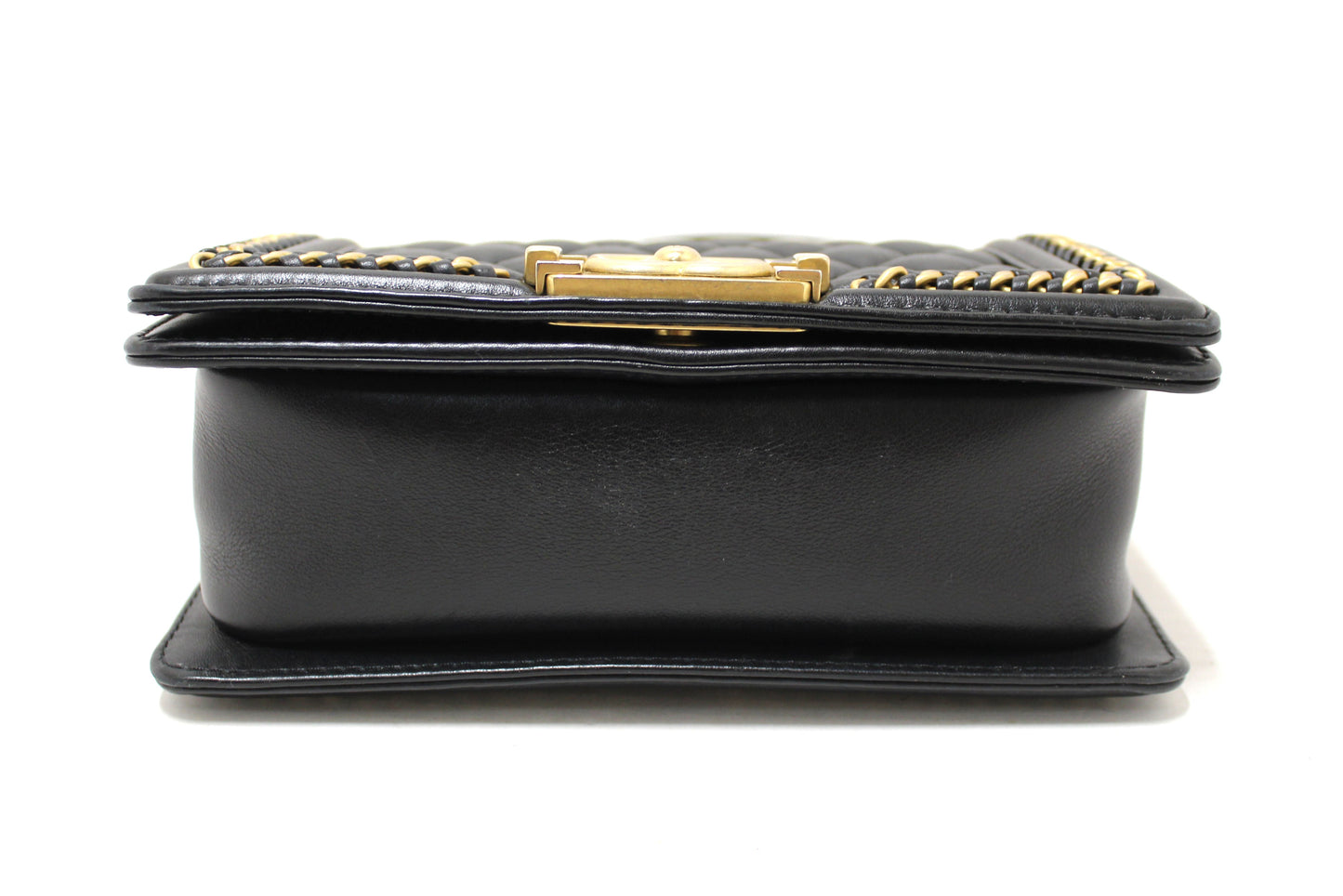 Chanel Black Calfskin Leather Boy Chanel Flap Bag with Handle