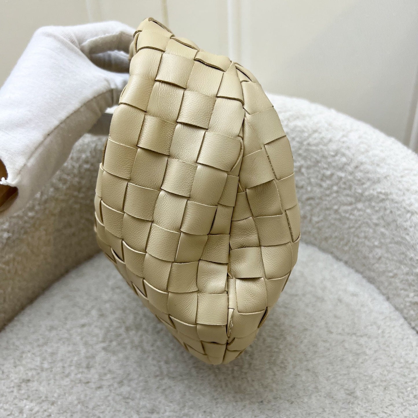Bottega Mini Jodie in Porridge Intrecciato Leather and GHW
