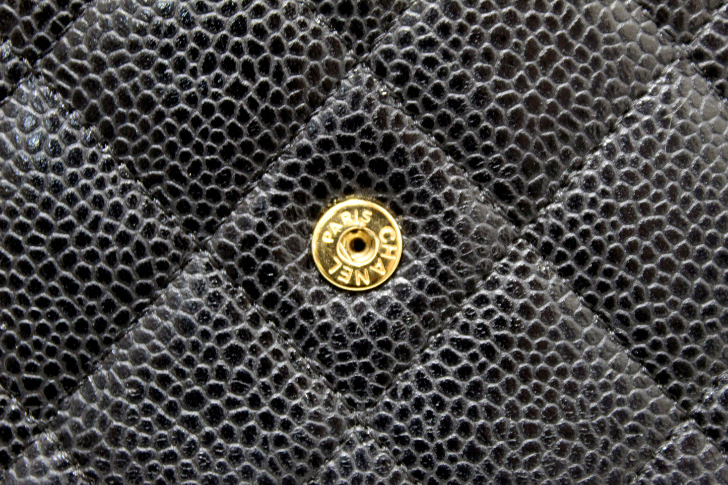 Chanel Black Quilted Caviar Leather Wallet On Chain WOC Messenger Bag