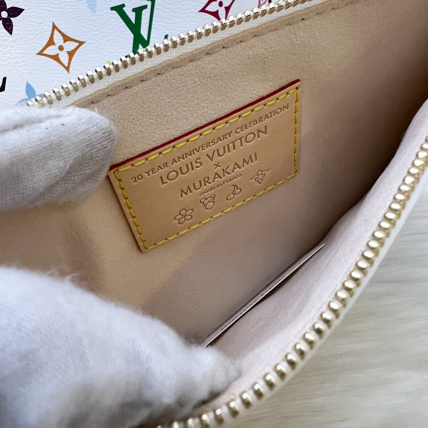 LV Louis Vuitton x Takashi Murakami Carryall PM in Multicolore Blanc Monogram Canvas and GHW