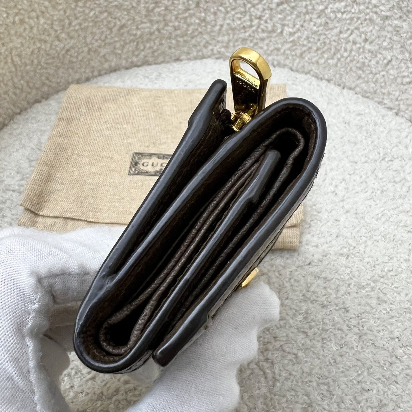Gucci Ophidia GG Trifold Wallet GHW