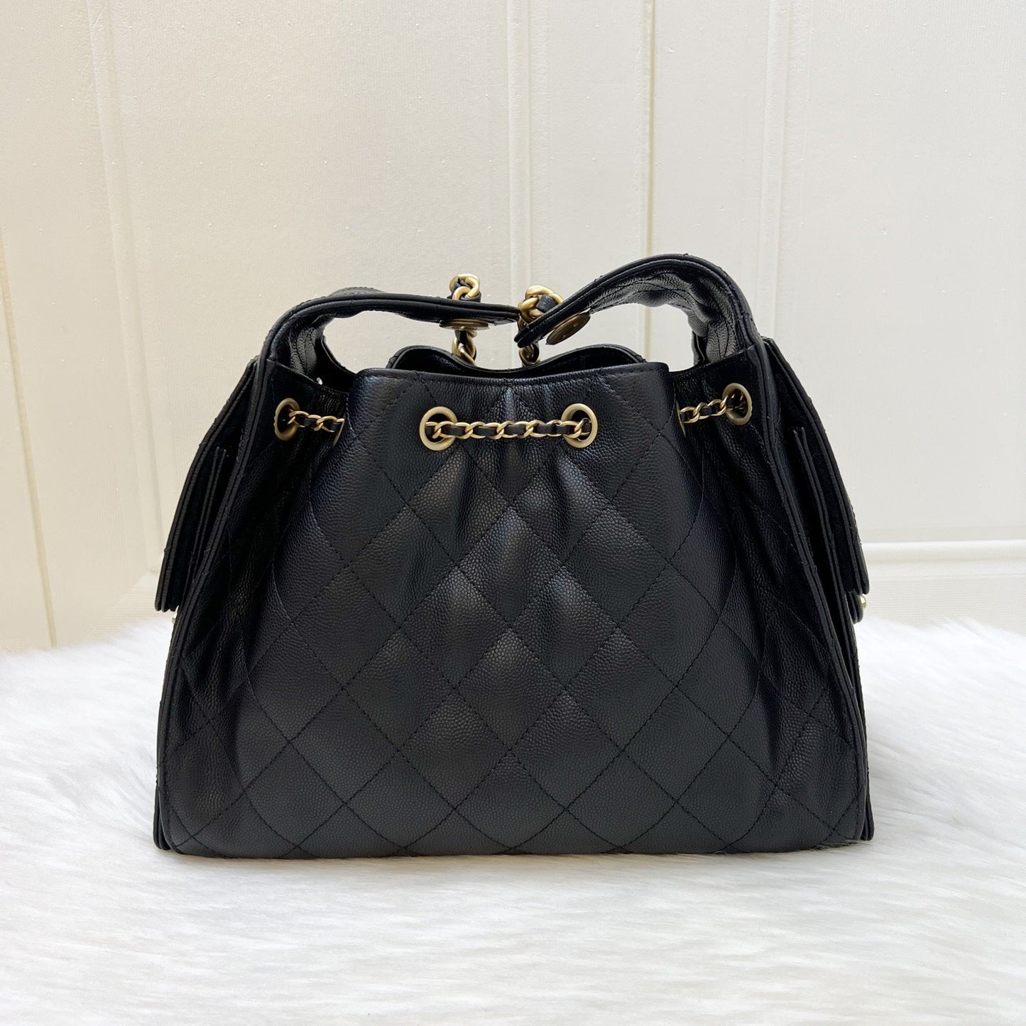 Chanel 25 Small Hobo Bag in Black Caviar and AGHW (Model: AS5293)
