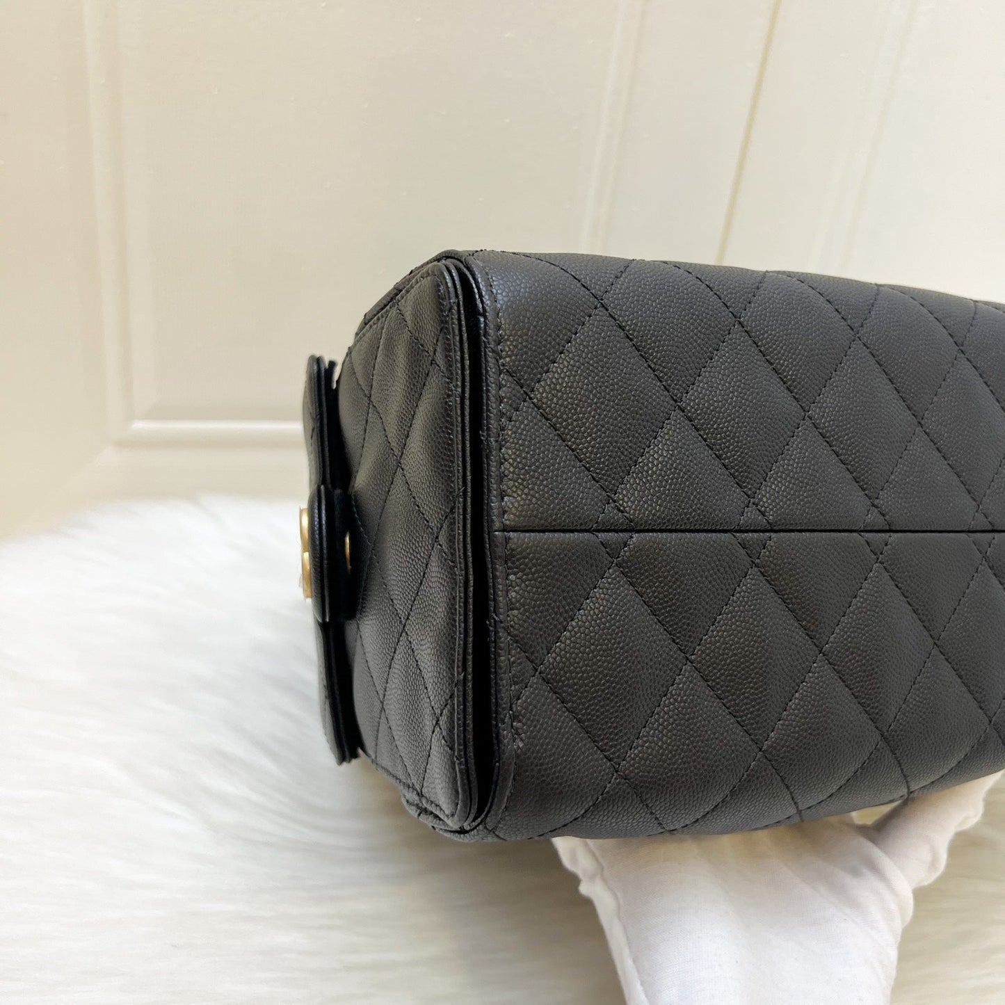 Chanel 25 Small Hobo Bag in Black Caviar and AGHW (Model: AS5293)
