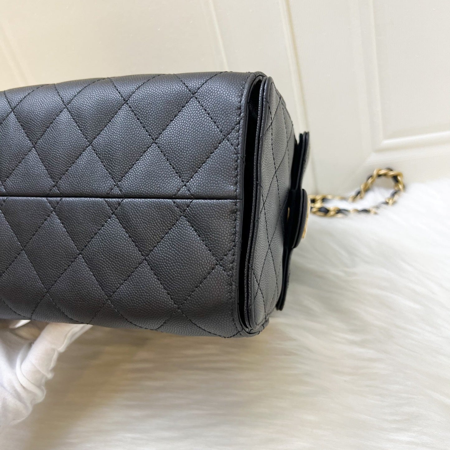 Chanel 25 Small Hobo Bag in Black Caviar and AGHW (Model: AS5293)