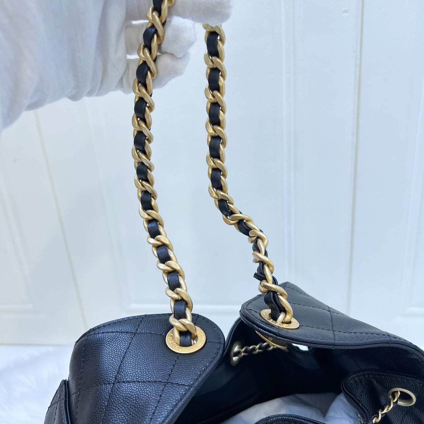 Chanel 25 Small Hobo Bag in Black Caviar and AGHW (Model: AS5293)