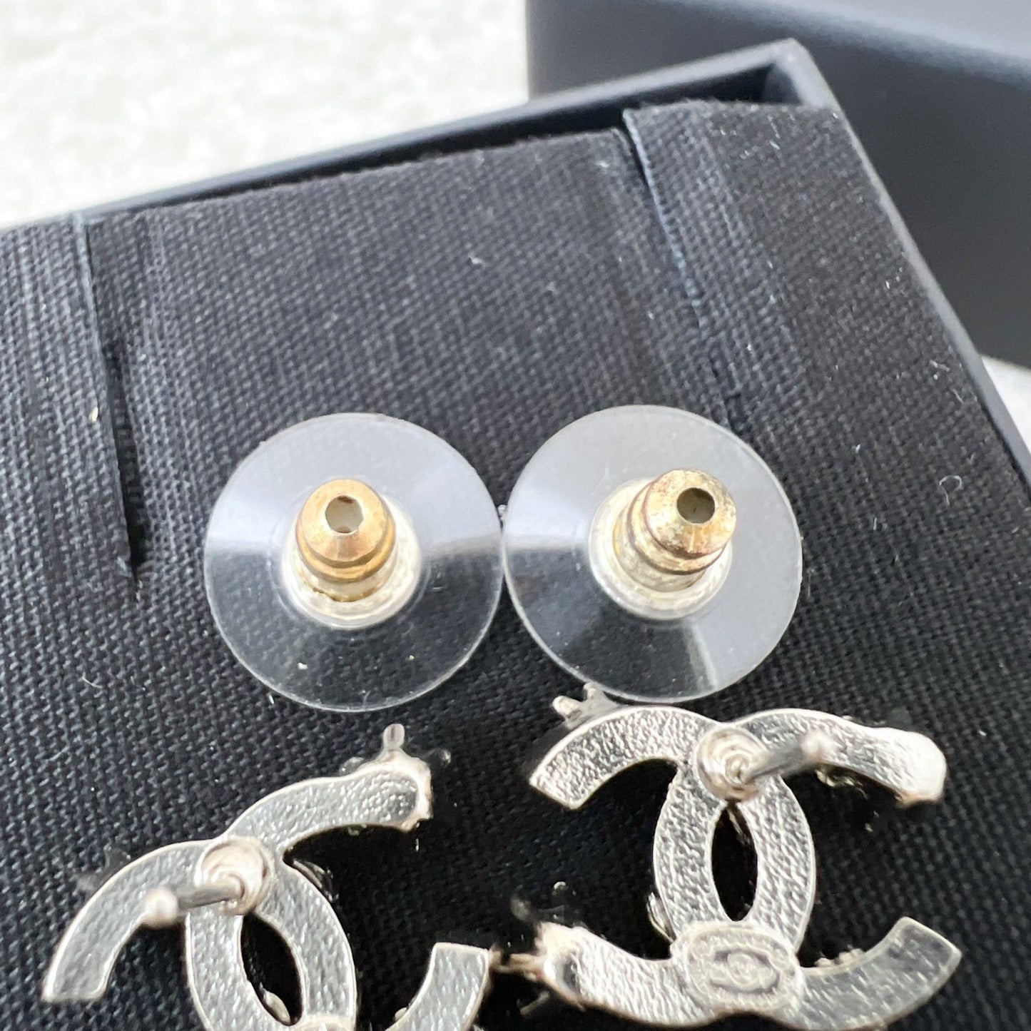 Chanel 23P CC Logo Earrings with Crystal