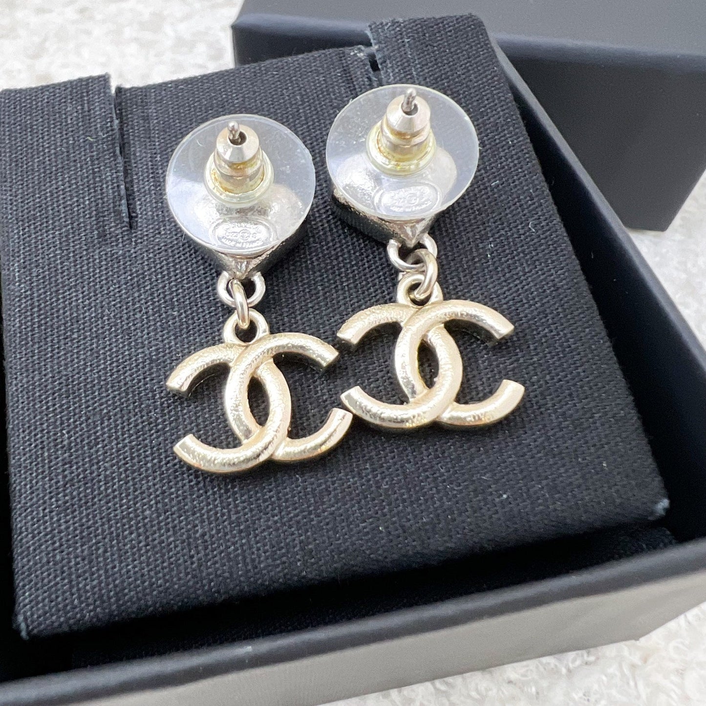 Chanel 23S Crystal CC Heart Drop Earrings in LGHW