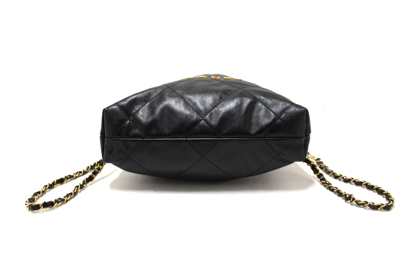 Chanel Black Chanel 22 Calfskin Leather Drawstring Chain Backpack