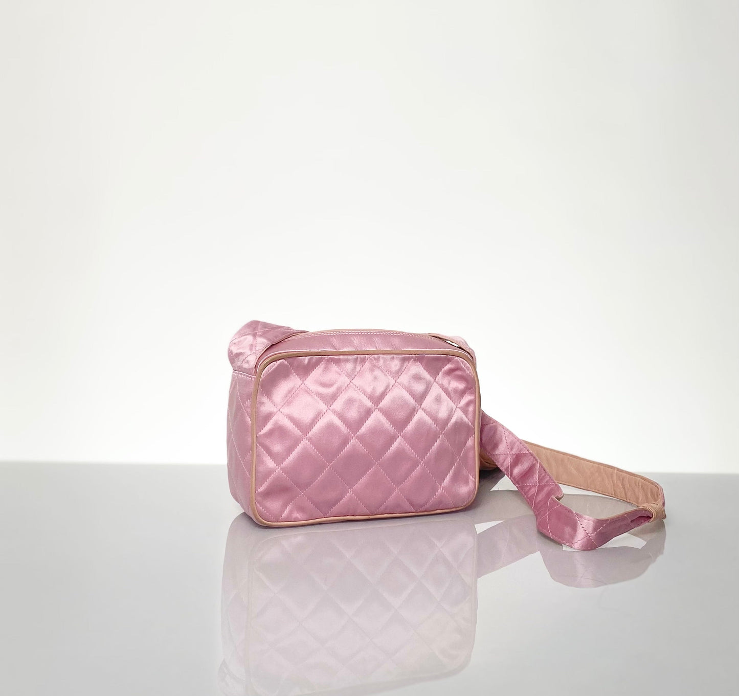 Chanel Rare Vintage Pink Silk Leather Tassel Shoulder Bag