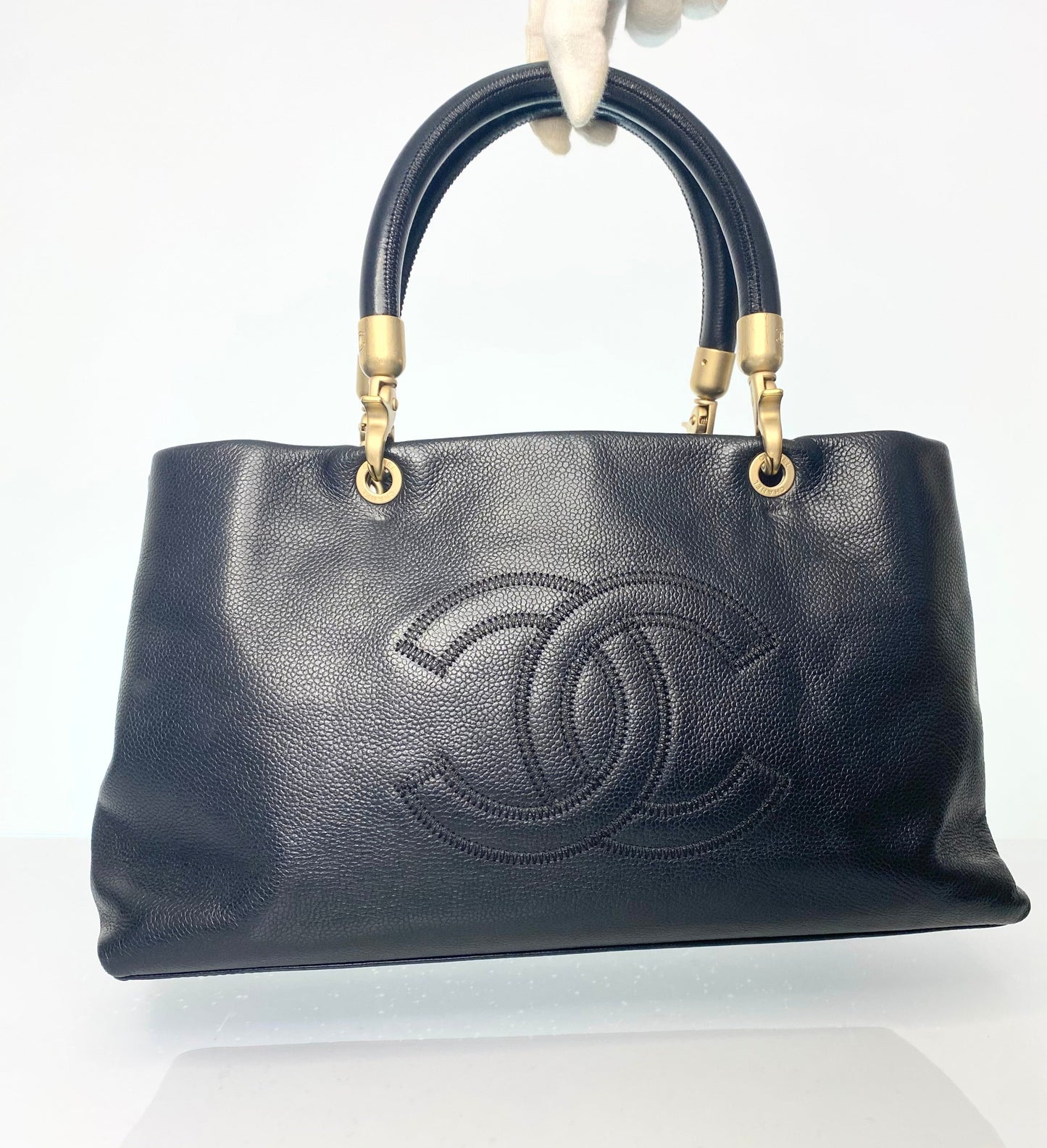 Vintage Chanel East West Double Top Handle Bag