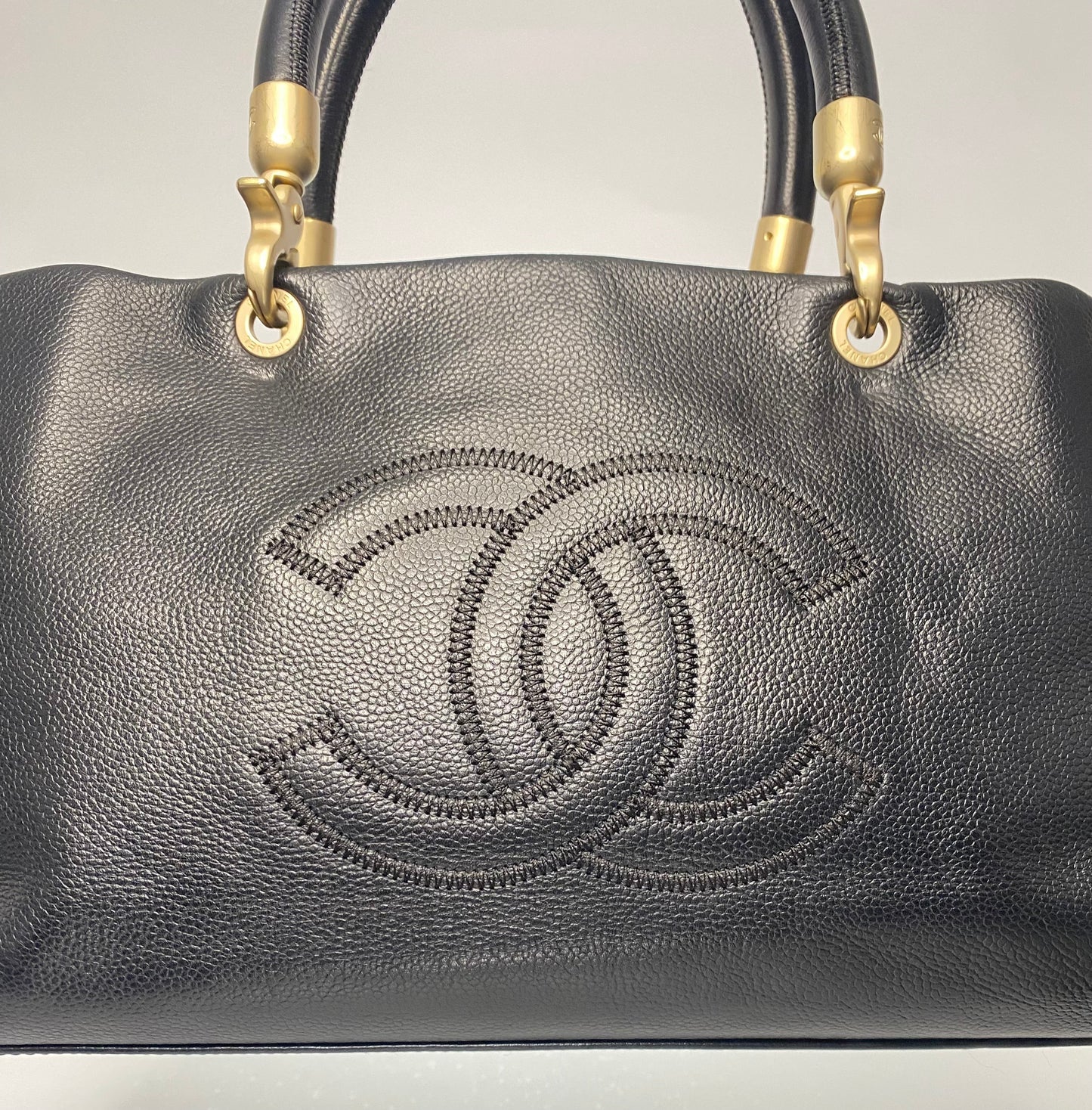 Vintage Chanel East West Double Top Handle Bag