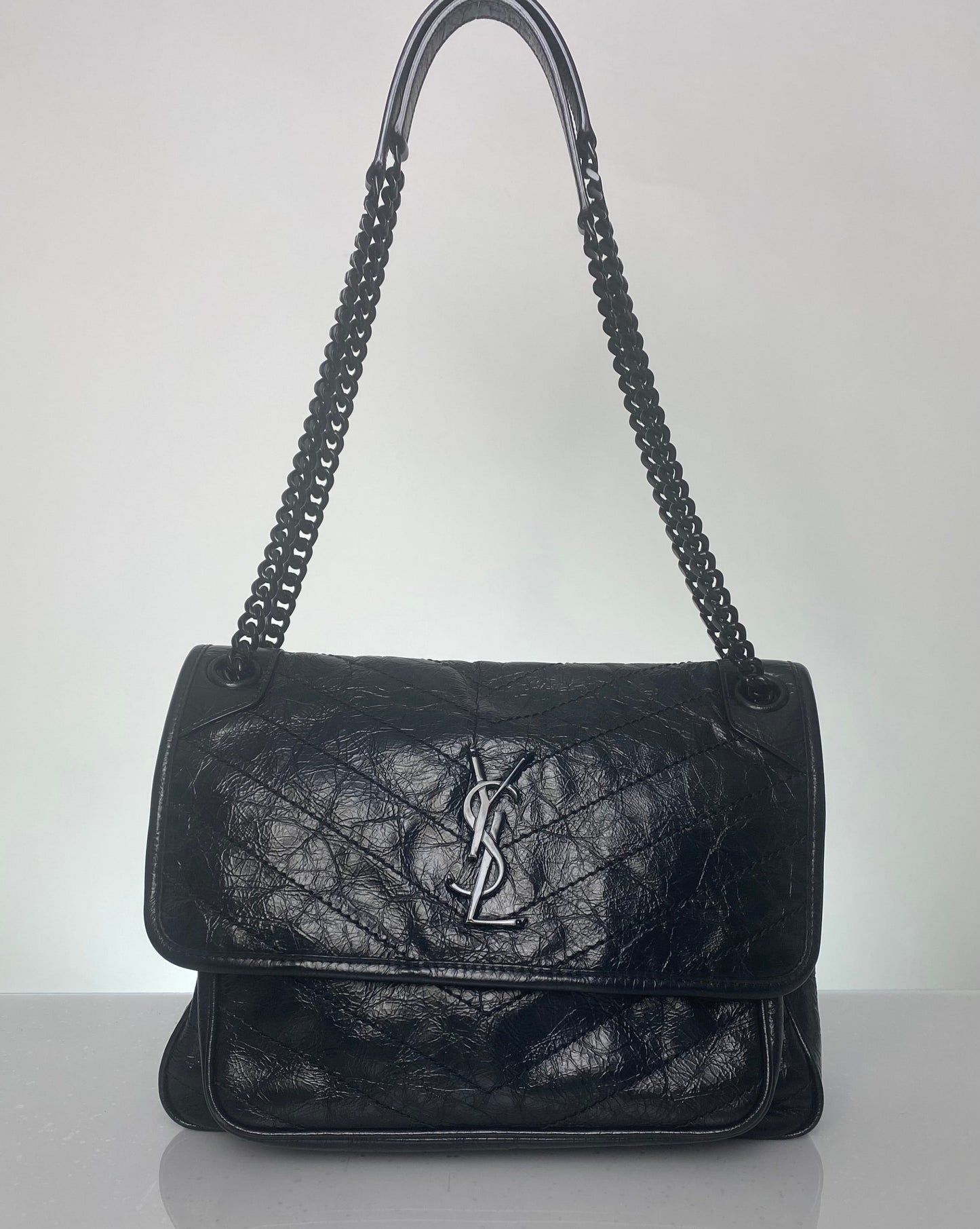 Preloved Saint Laurent Crinkled Calfskin Niki Medium