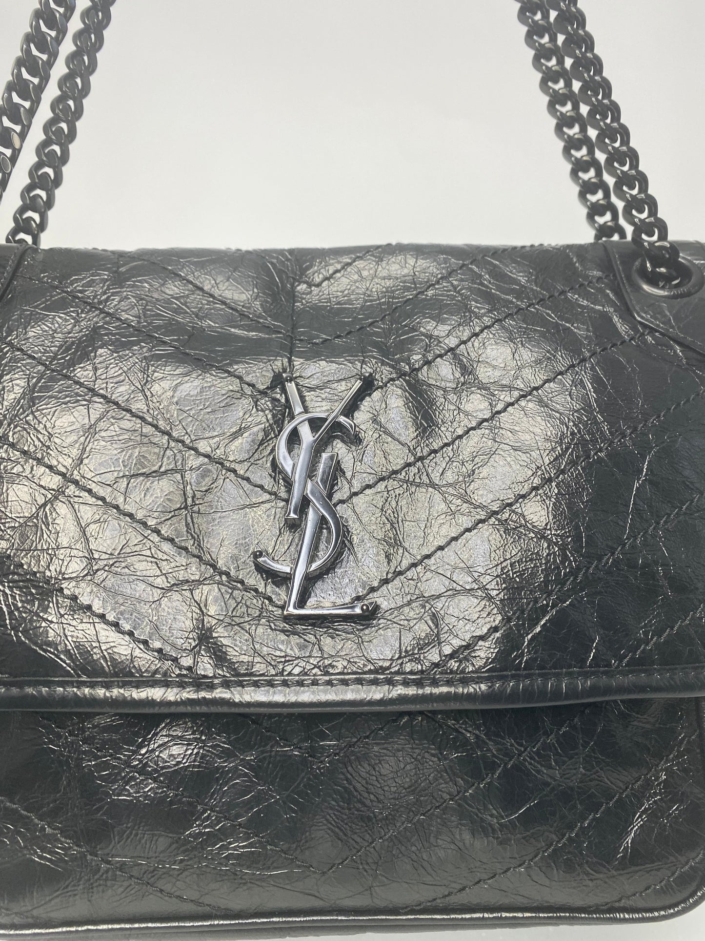 Preloved Saint Laurent Crinkled Calfskin Niki Medium