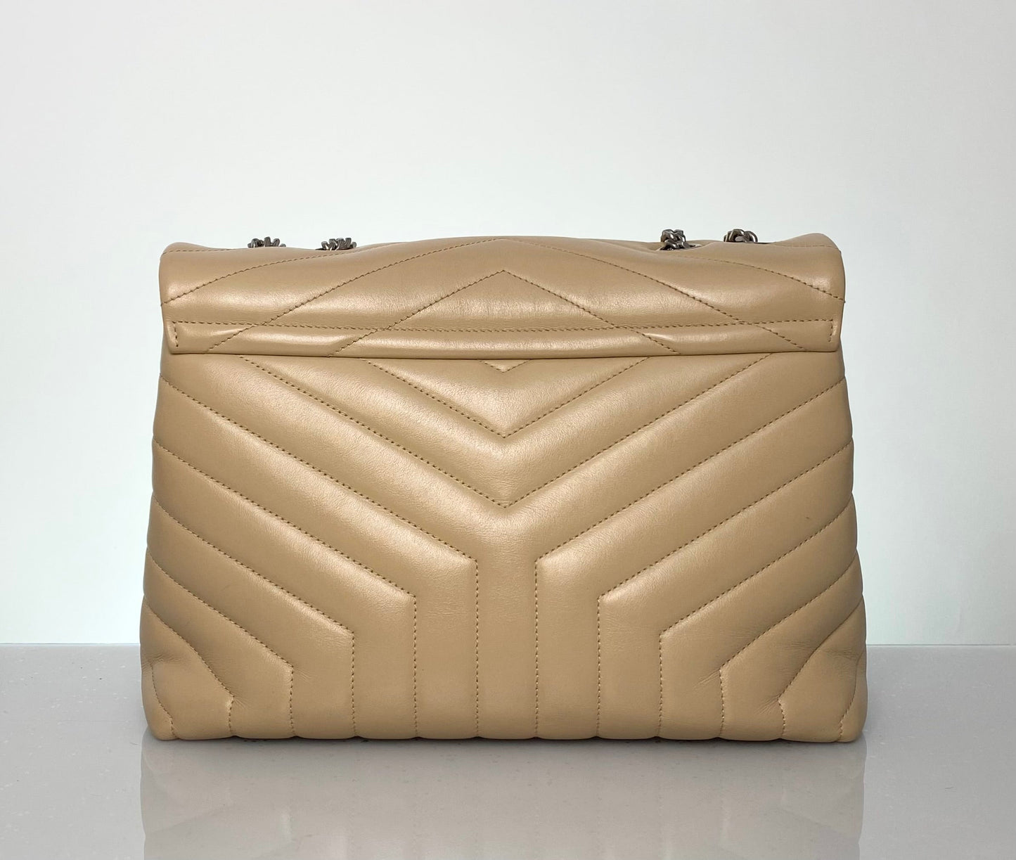 Preloved Saint Laurent Leather LouLou Medium Beige