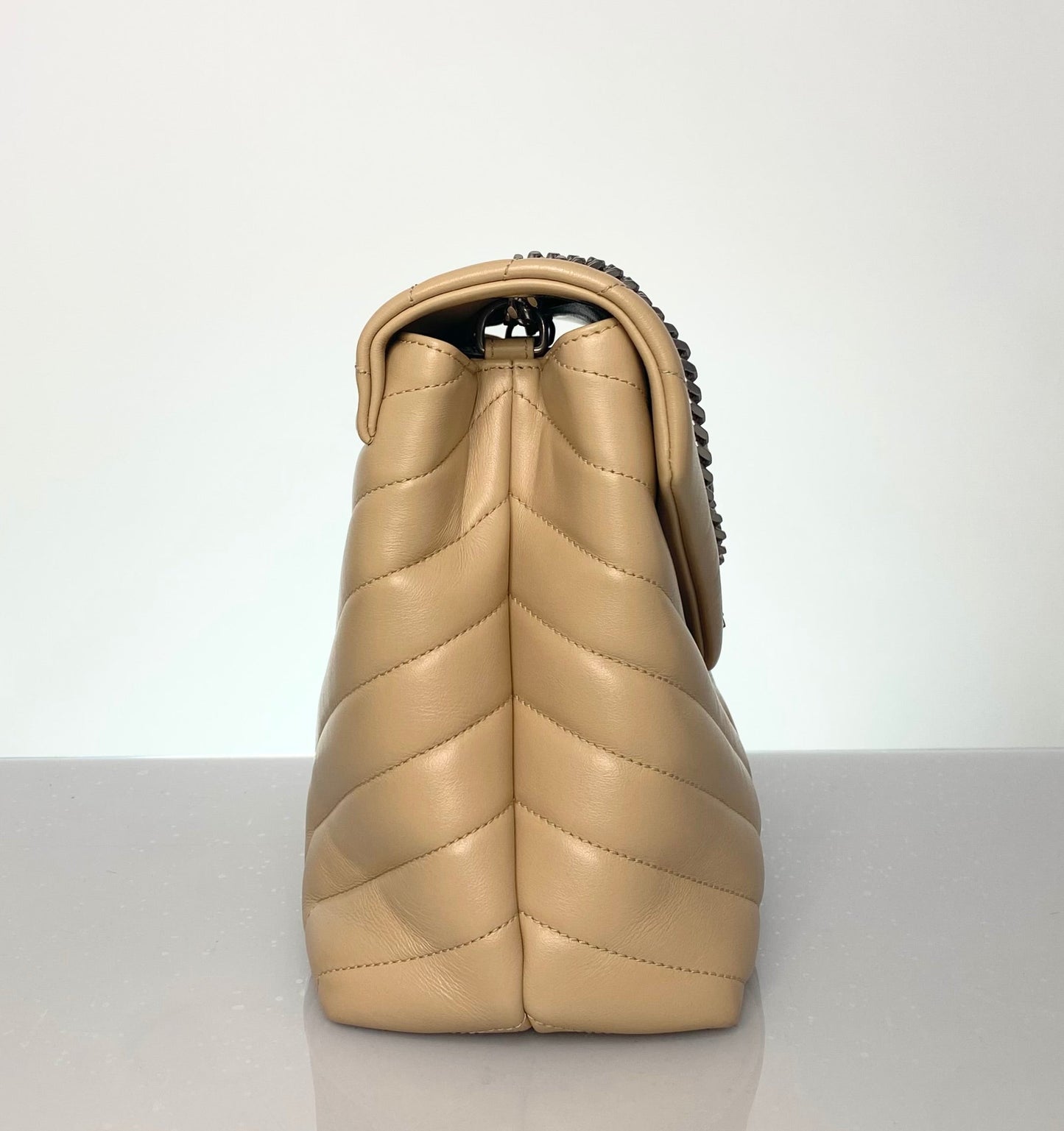 Preloved Saint Laurent Leather LouLou Medium Beige
