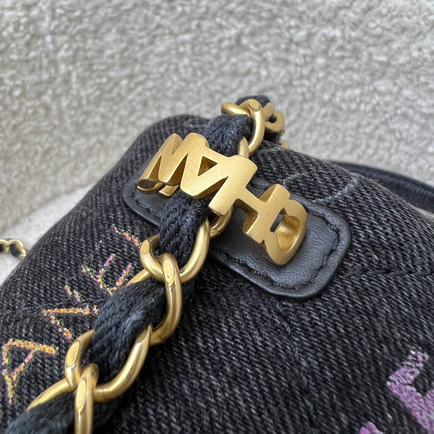 Chanel 22P Denim Mood Small Flap Bag in Black Printed Denim and AGHW