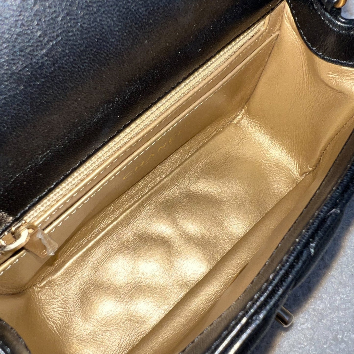 Chanel Pearl Crush Square Mini Flap in Black Lambskin and AGHW (Model: AS1786)
