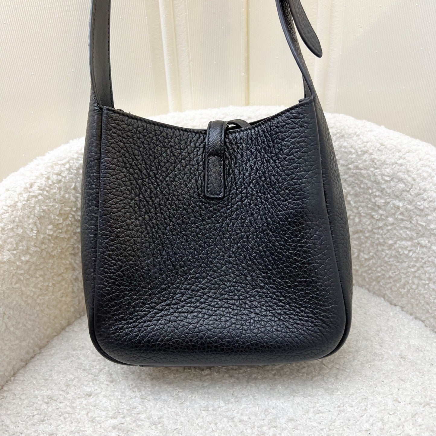 Saint Laurent YSL Baby Le 5 À 7 Supple Hobo in Black Grained Calfskin and GHW