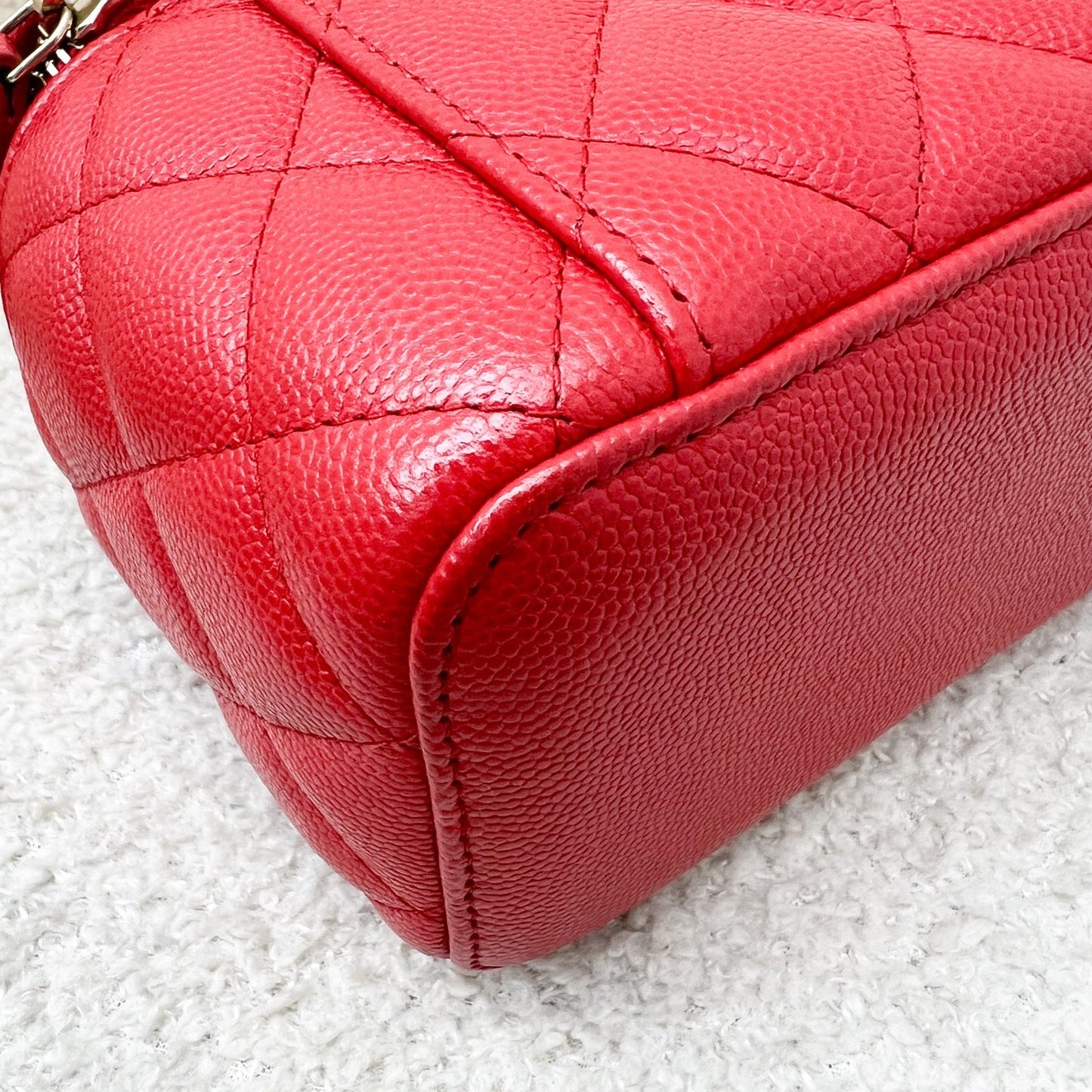 Chanel Classic Small Vanity in Raspberry Pink / Red and LGHW (Model: AP1341)