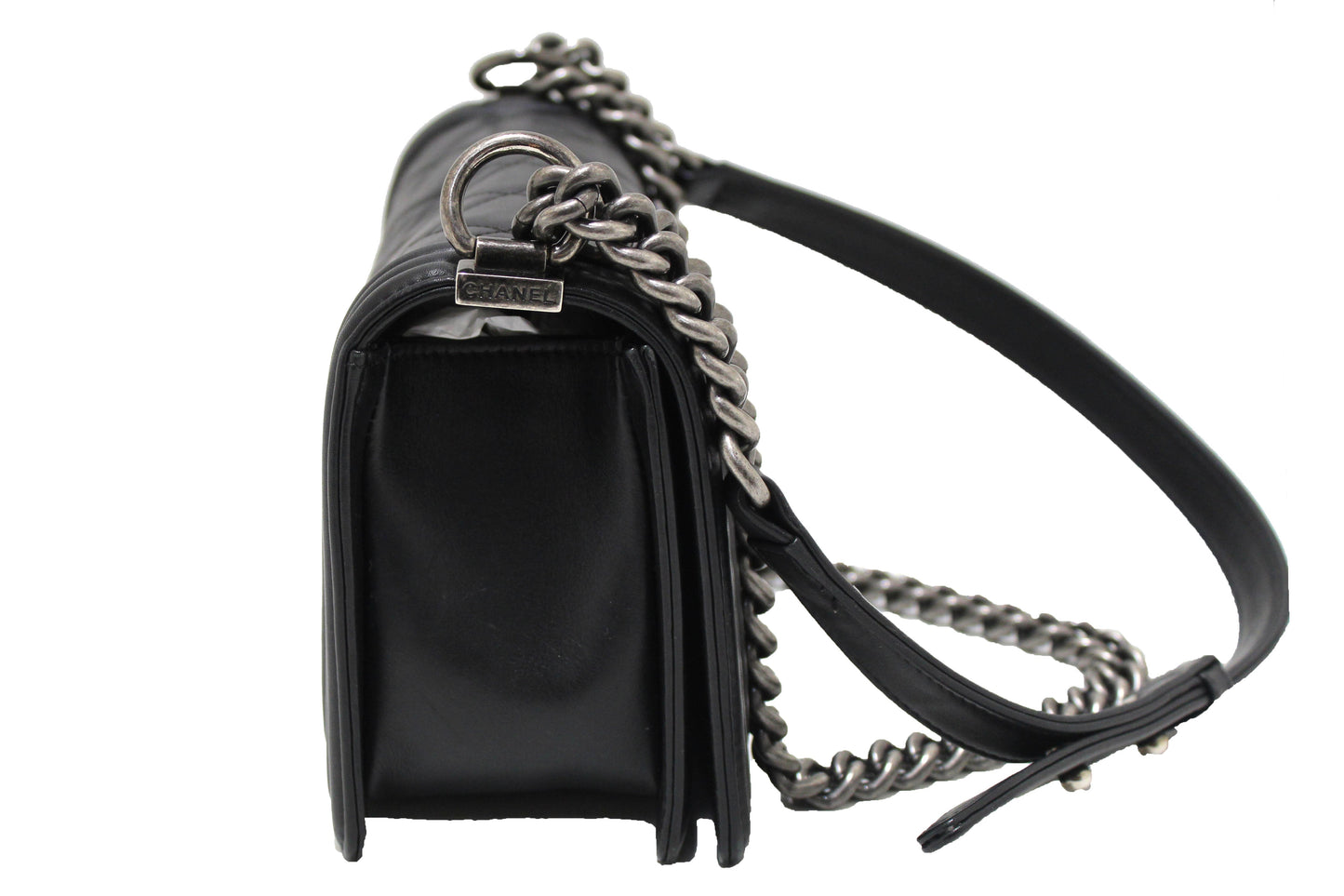 Chanel Black Quilted Calfskin Old Medium Boy Shoulder Bag