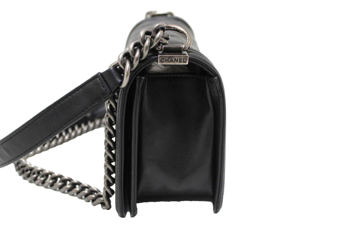 Chanel Black Quilted Calfskin Old Medium Boy Shoulder Bag