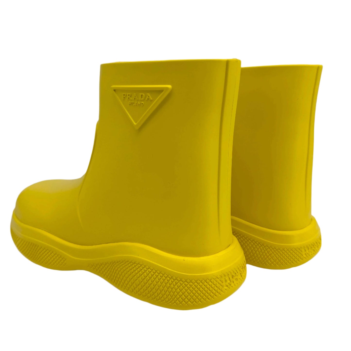 Prada Yellow Rubber Rain Boots – Size 35 – Pre-Owned