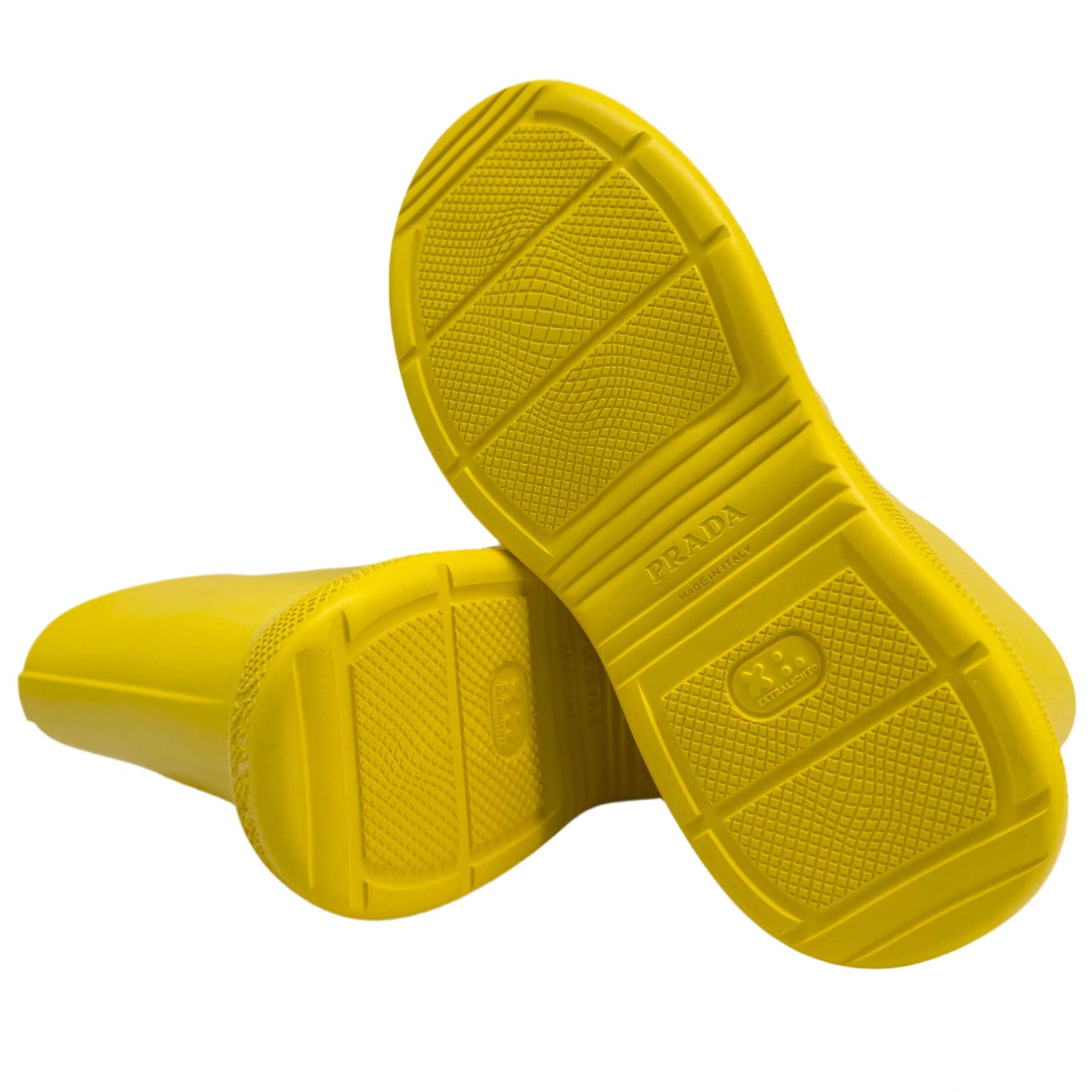 Prada Yellow Rubber Rain Boots – Size 35 – Pre-Owned