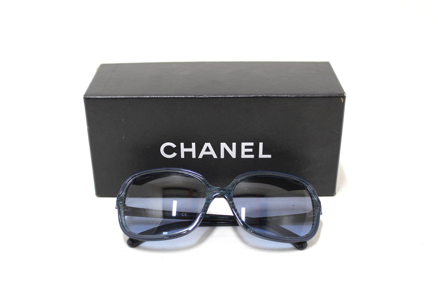 Chanel Blue Tortoise Square Sunglasses