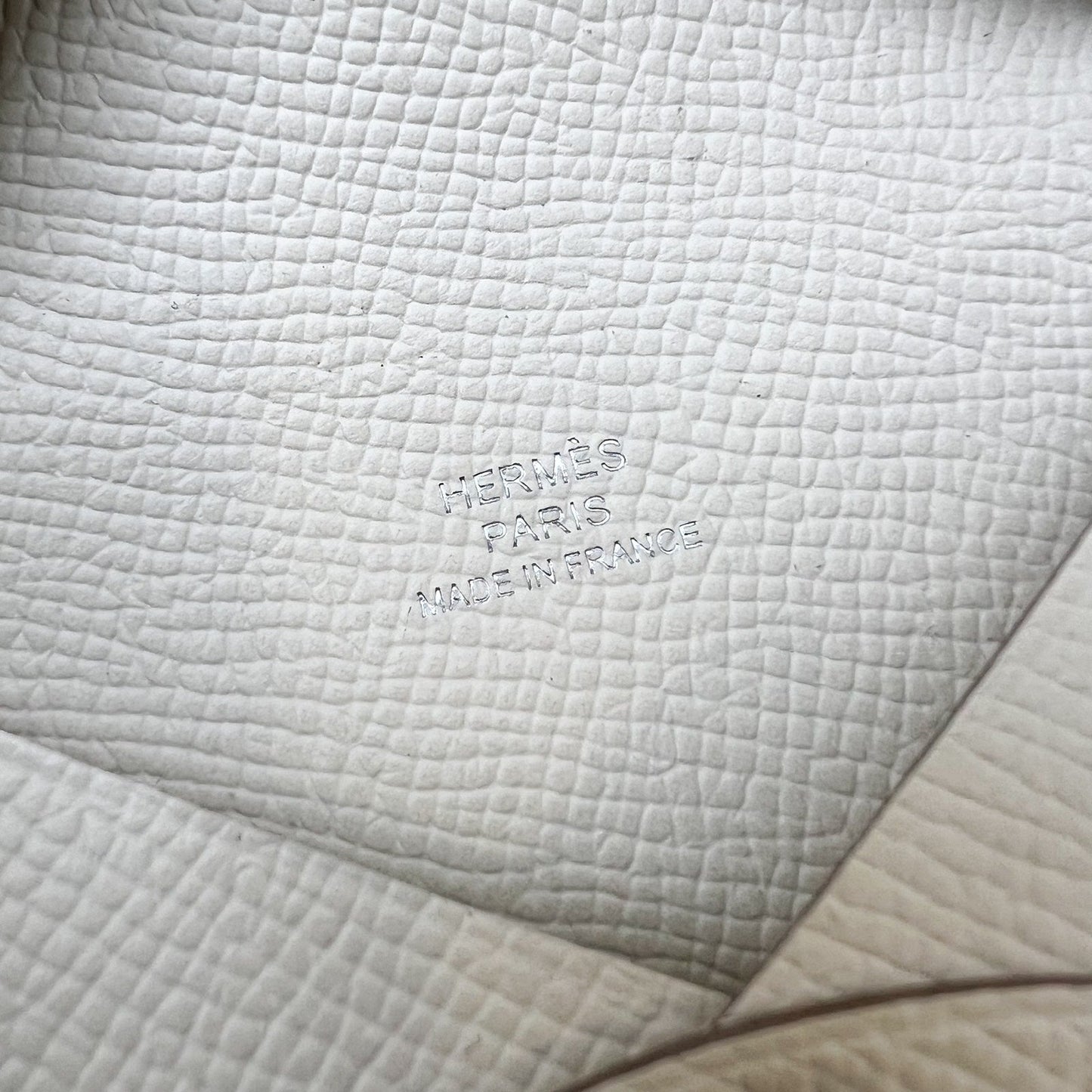 Hermes Calvi Card Holder in Craie Epsom Leather and PHW