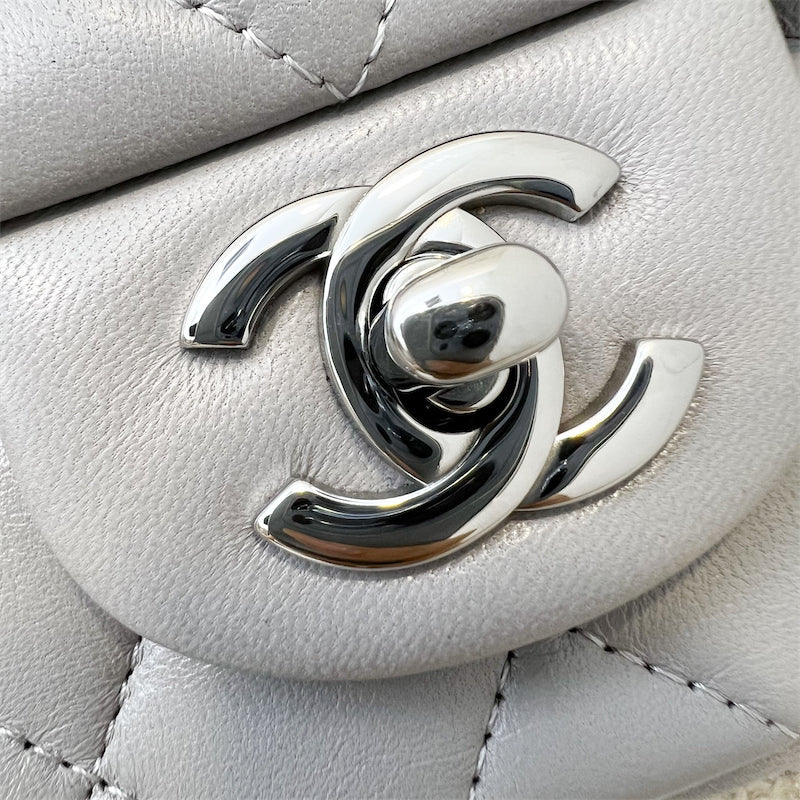 Chanel Mini Rectangle Flap in Grey Lambskin SHW