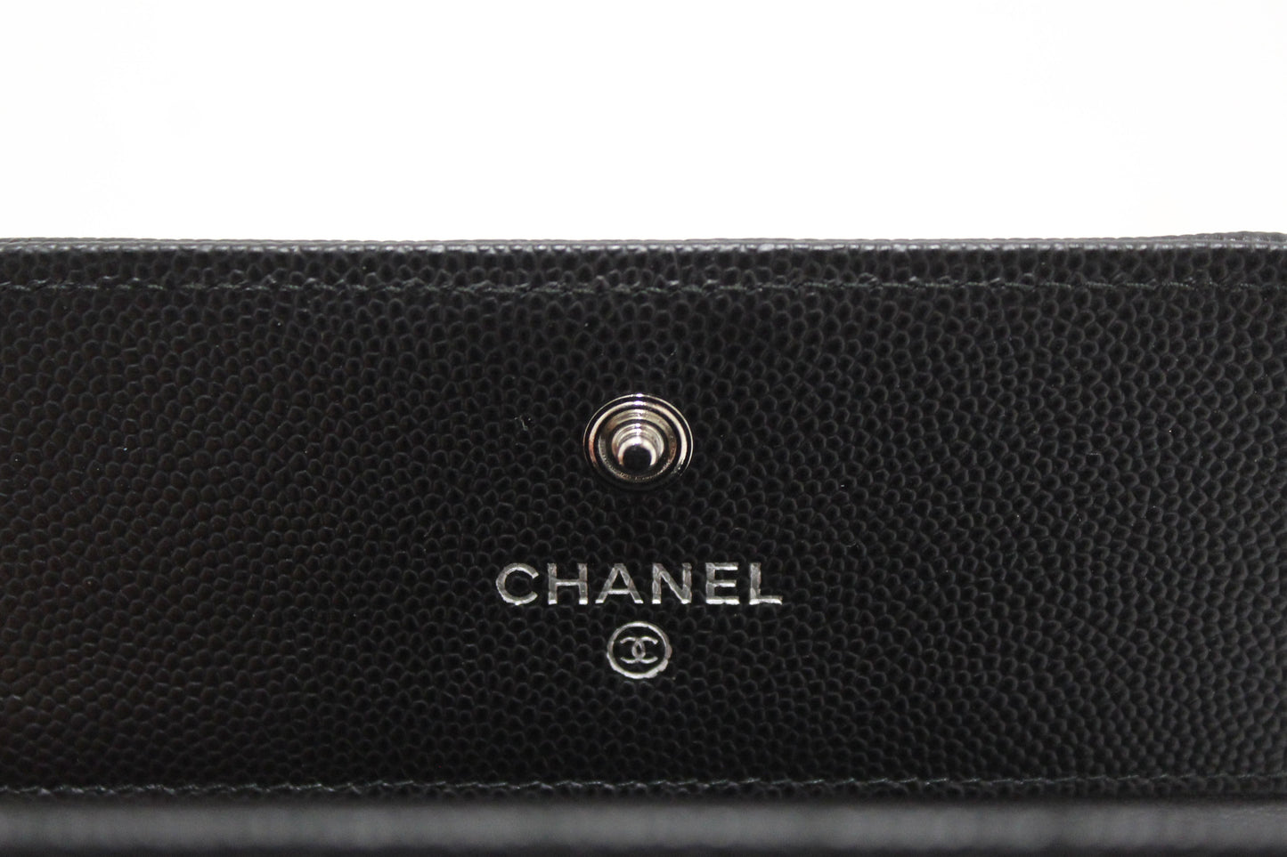 NEW Chanel Black Quilted Caviar Leather Boy Small Trifold Wallet