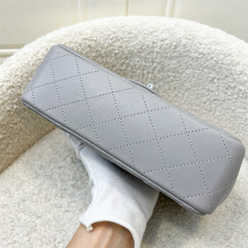 Chanel Mini Rectangle Flap in Grey Lambskin SHW