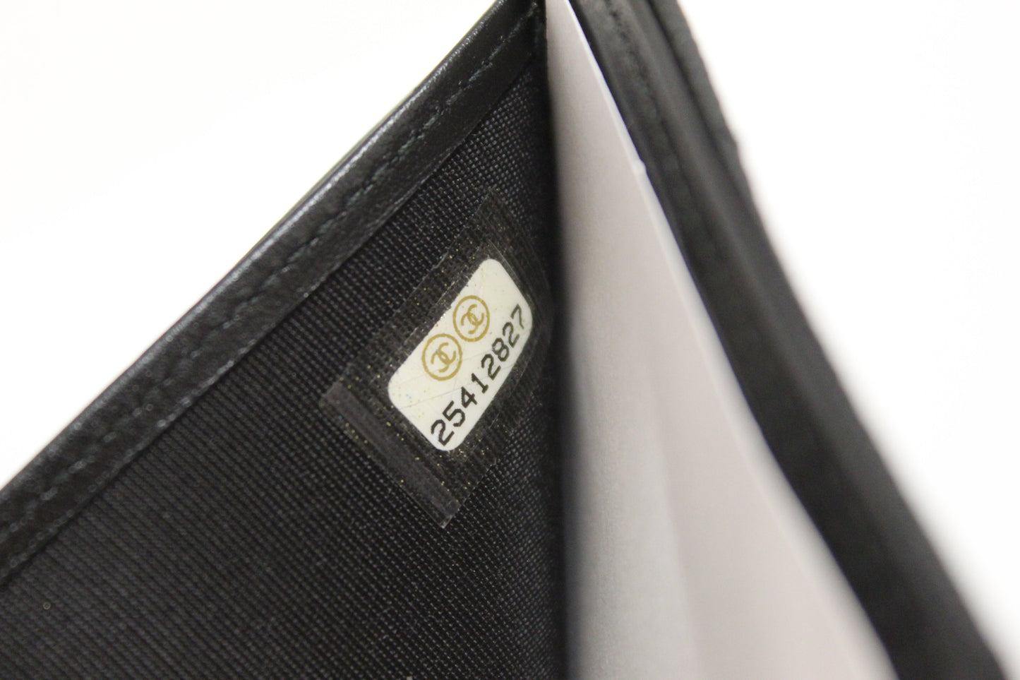 NEW Chanel Black Quilted Caviar Leather Boy Small Trifold Wallet