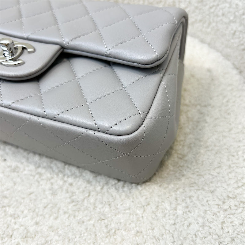 Chanel Mini Rectangle Flap in Grey Lambskin SHW