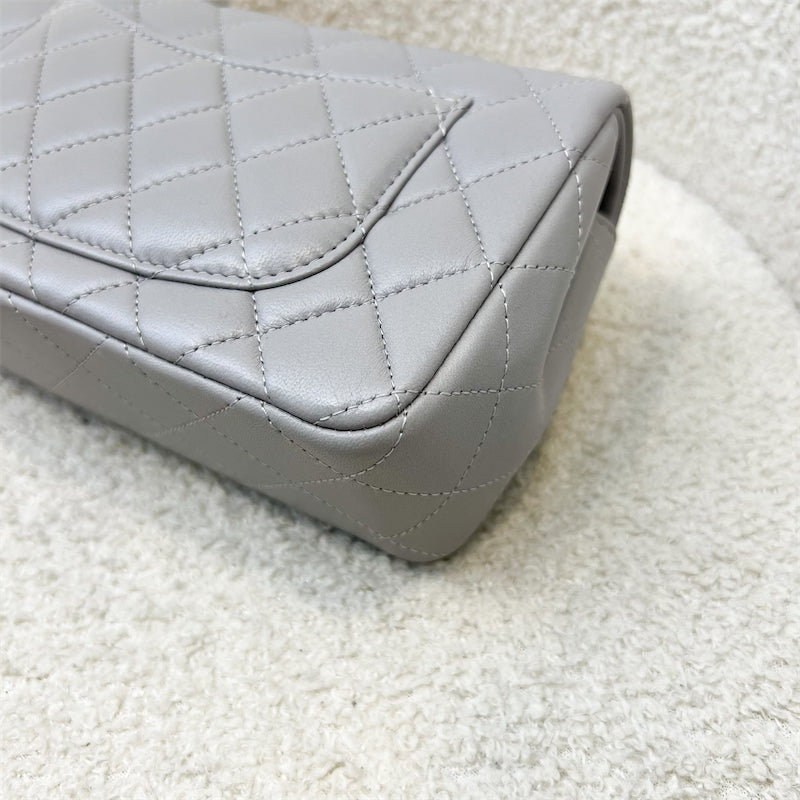 Chanel Mini Rectangle Flap in Grey Lambskin SHW