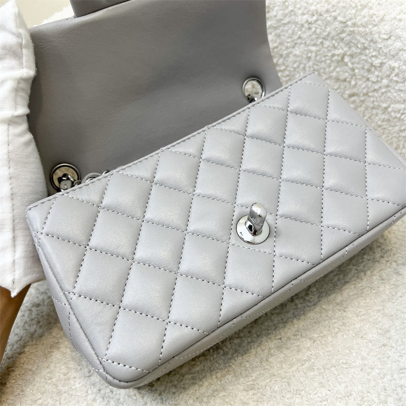 Chanel Mini Rectangle Flap in Grey Lambskin SHW