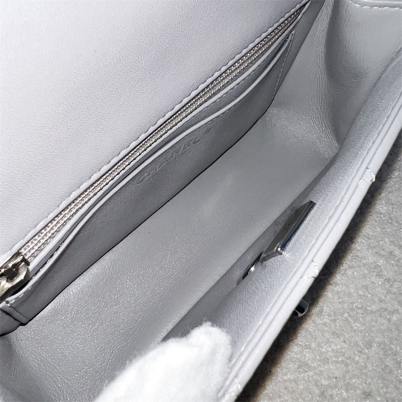 Chanel Mini Rectangle Flap in Grey Lambskin SHW
