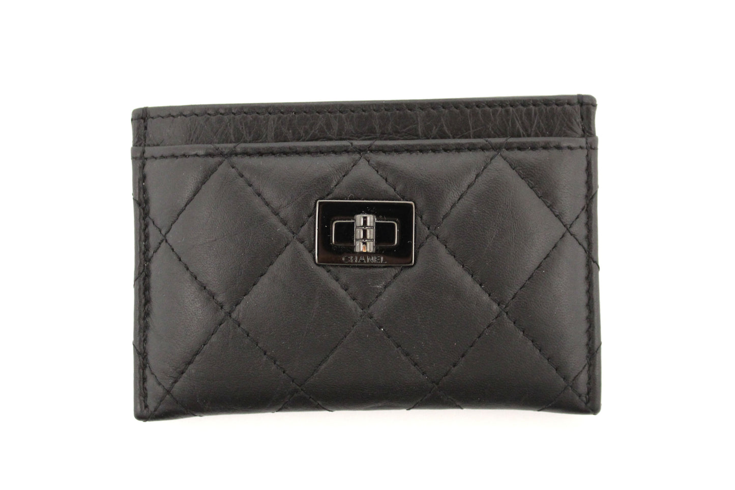 Chanel Black Calfskin Quilted Reissue Card Holder | Havik Shop.com - Shop Now at Havik Shop.com