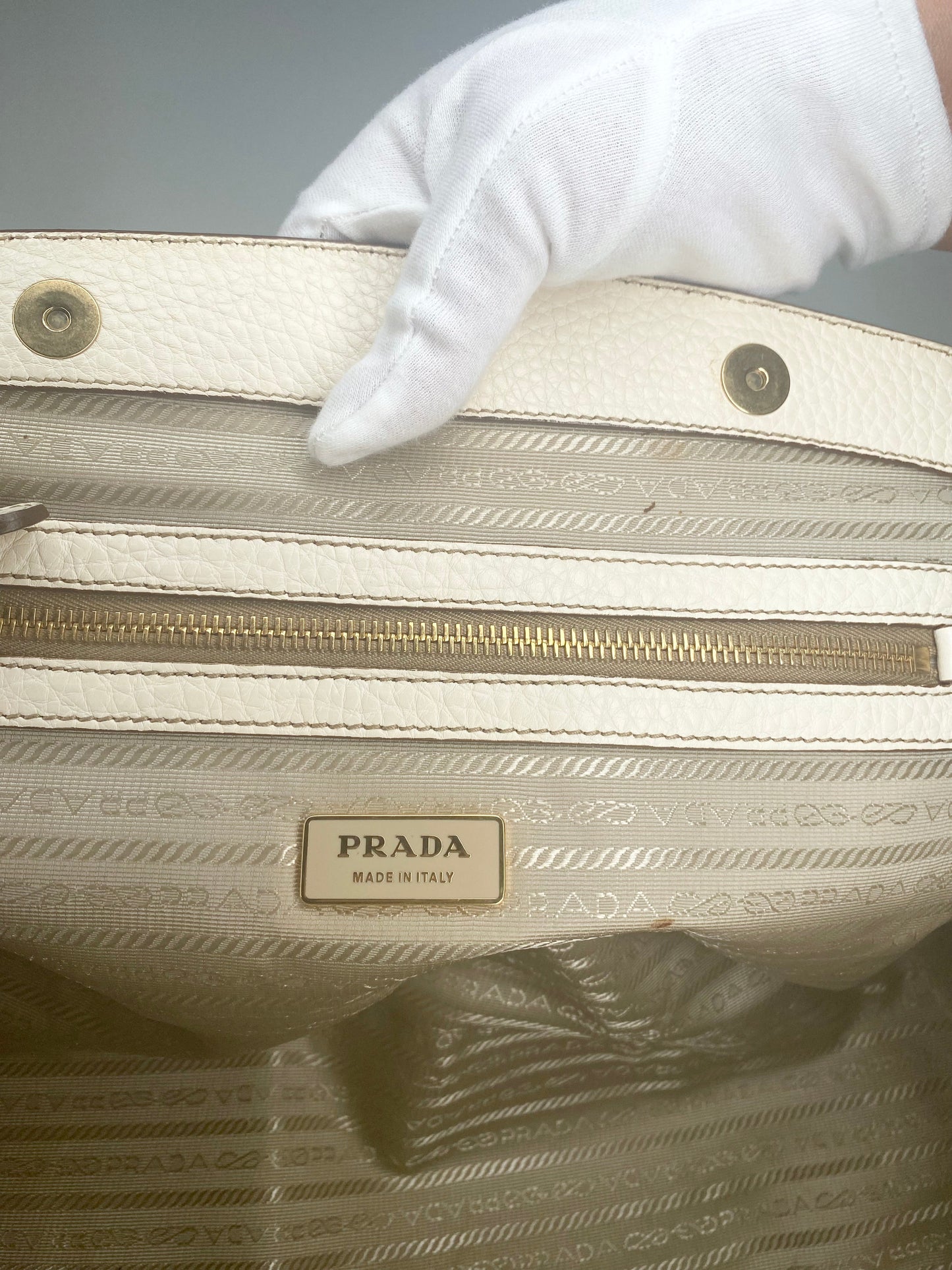 Preloved Prada Frame Vitello Daino Leather Satchel