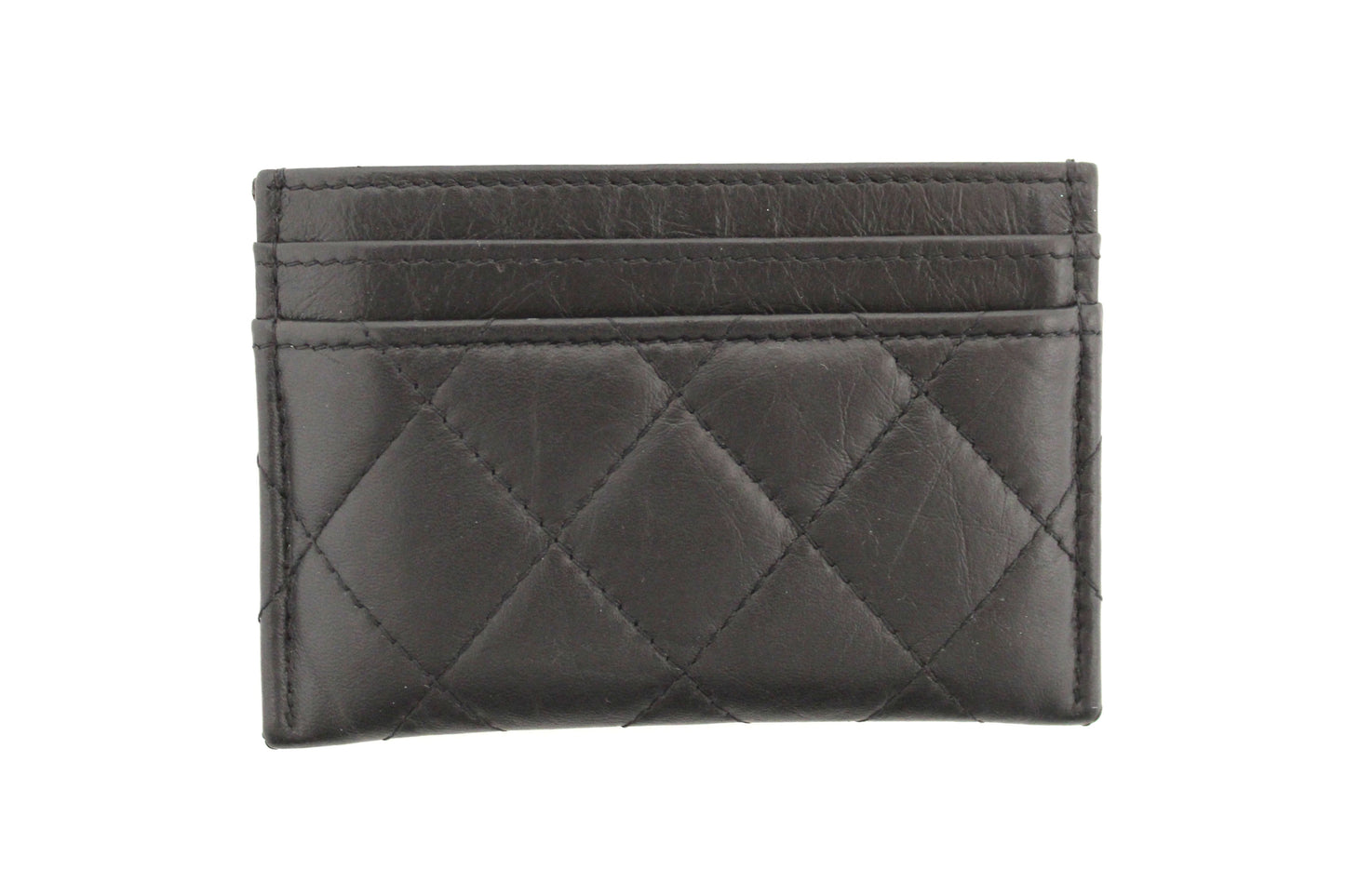Chanel Black Calfskin Quilted Reissue Card Holder