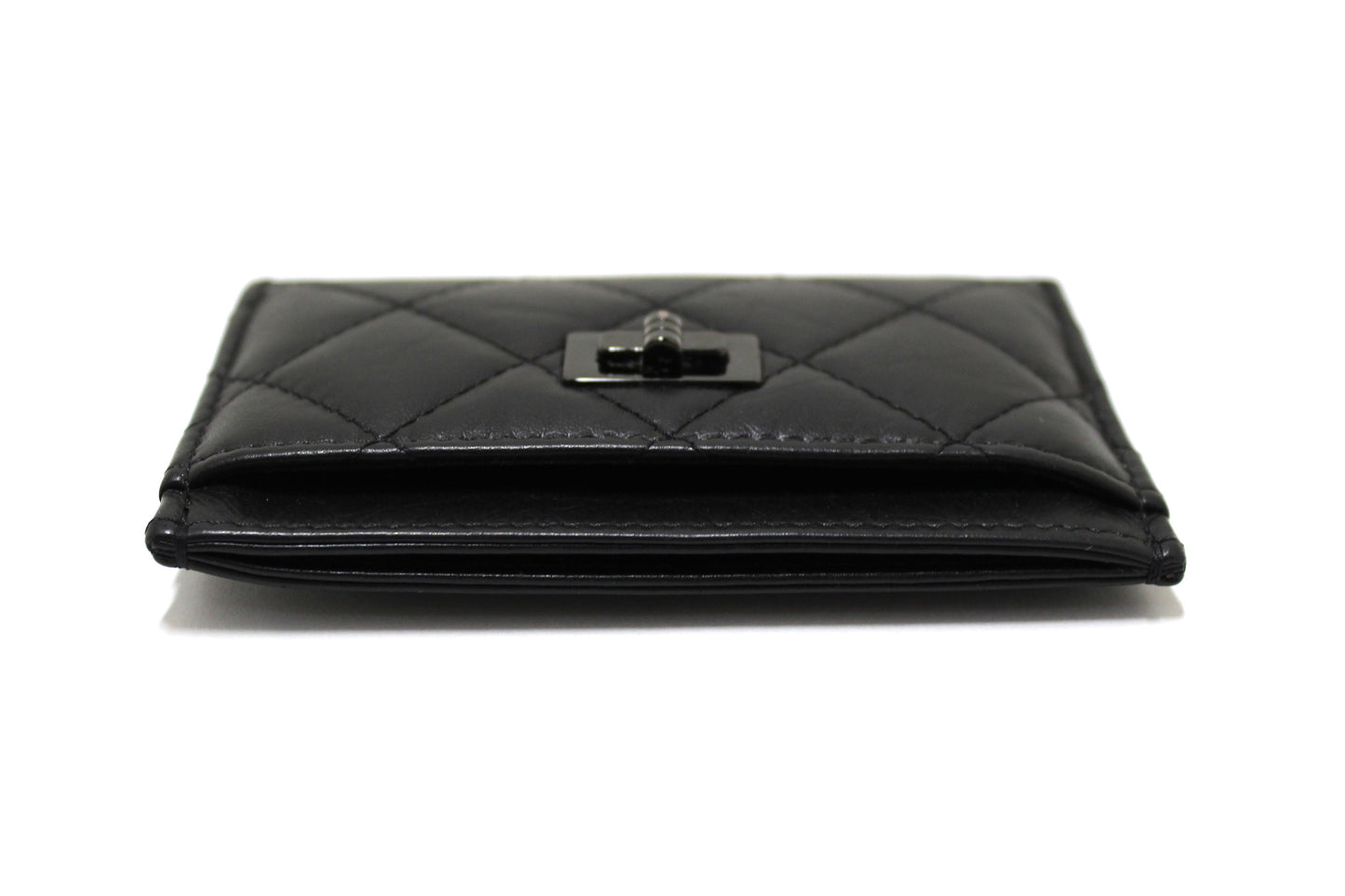 Chanel Black Calfskin Quilted Reissue Card Holder