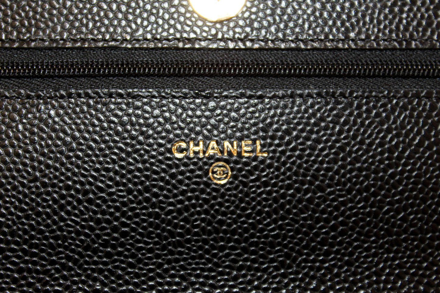 NEW Chanel Black Quilted Caviar Leather Wallet On Chain WOC Messenger Bag