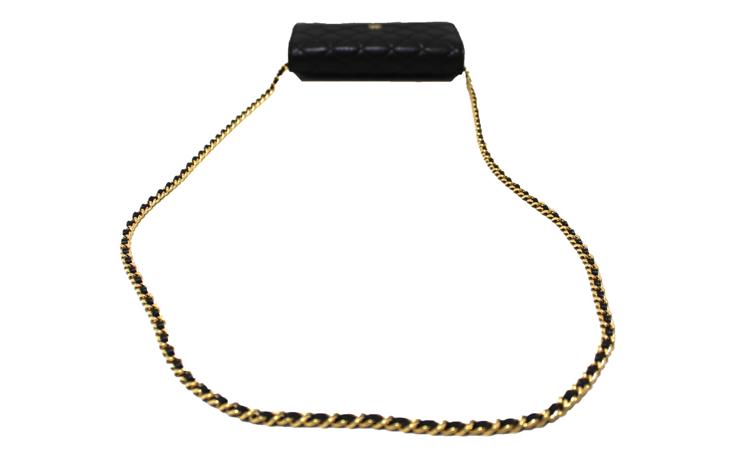 NEW Chanel Black Quilted Caviar Leather Wallet On Chain WOC Messenger Bag