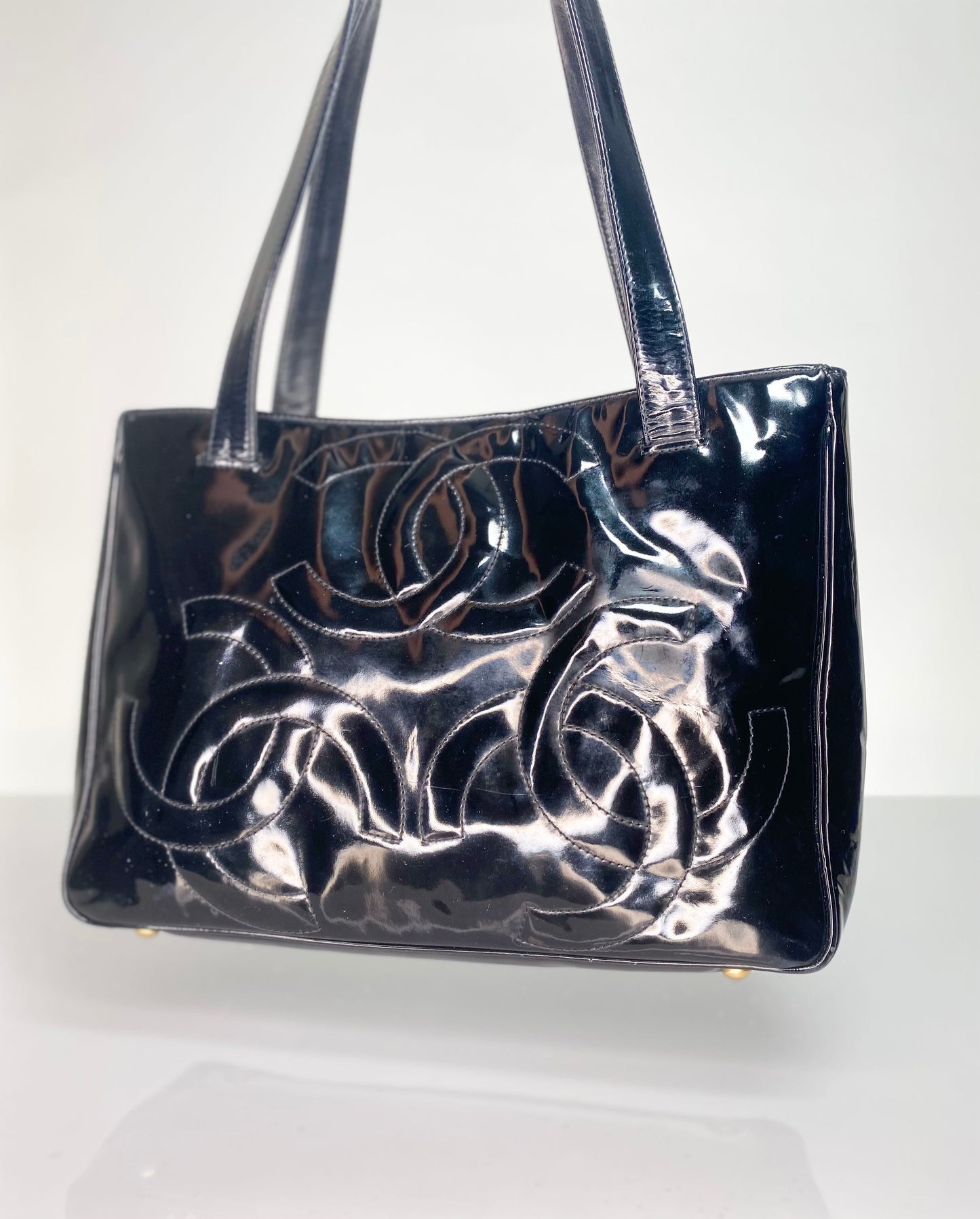 Preloved Chanel Triple C Patent Leather Tote Bag
