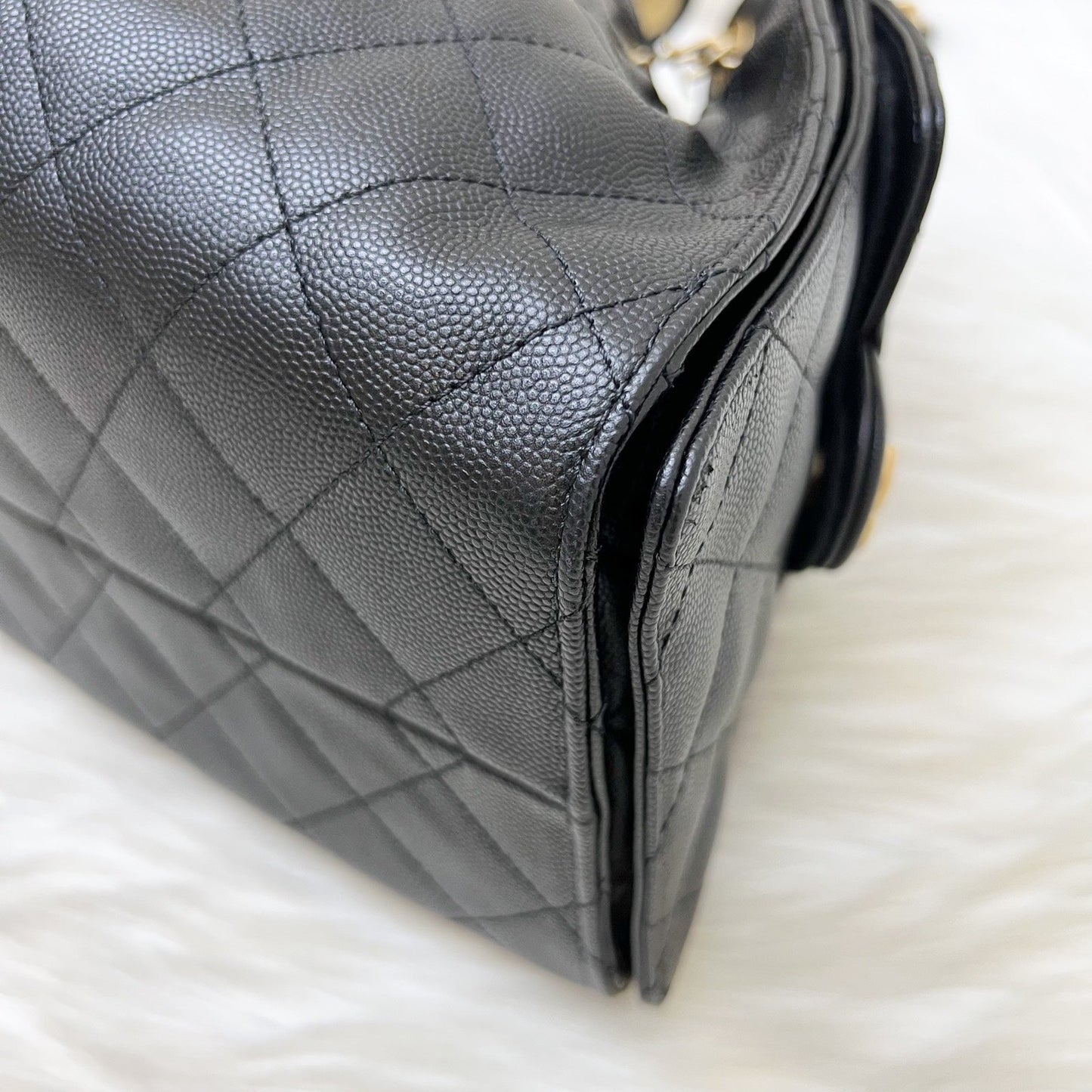 Chanel 25 Small Hobo Bag in Black Caviar and AGHW (Model: AS5293)